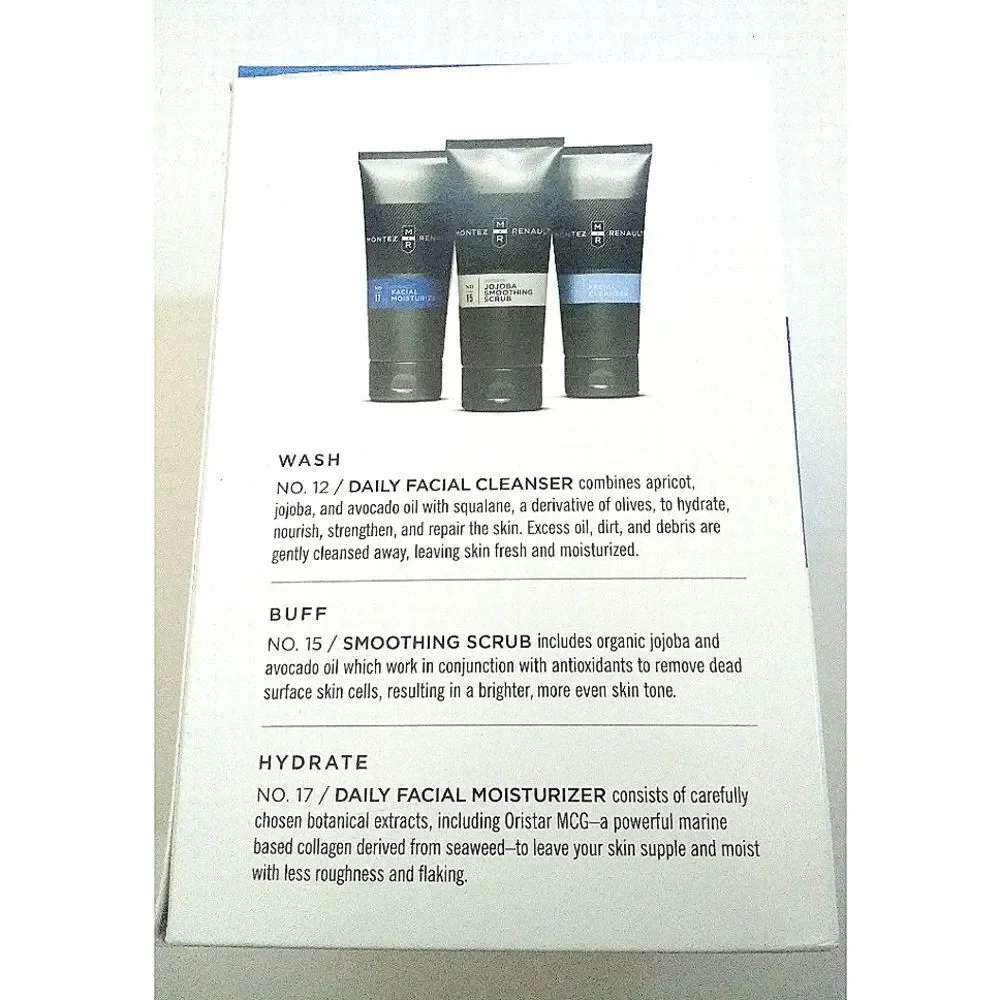 New! MONTEZ RENAULT 3-Pack Men's Daily Face Kit Care 6.8-oz Each